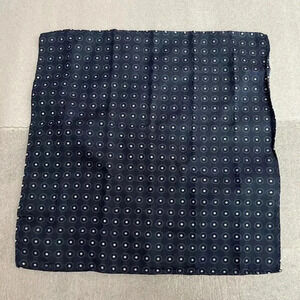 Ben Sherman Silk Blend Blue Gold Dot Pocket  Square Handkerchief